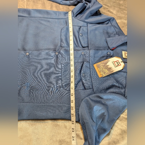 NWT Avalanche Men’s Blue Medium Long Sleeve Button (Snap) Down Thermal Shirt - Picture 5 of 7